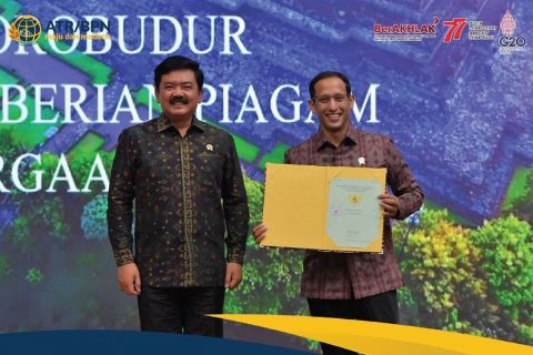 Sertifikat Tanah Candi Borobudur Diserahkan BPN Kepada Kemendikbudristek