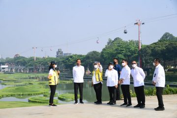 Presiden Joko Widodo Meninjau Perkembangan Renovasi TMII