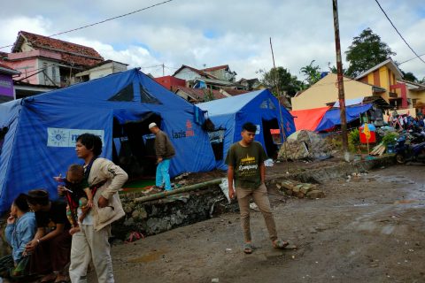 Foto Gempa Cianjur: Kelurahan Ciherang, Kecamatan Pacet, Kabupaten Cianjur