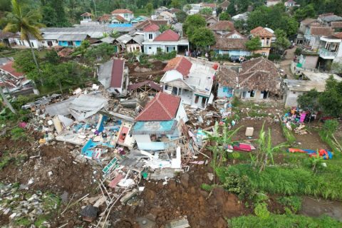 Foto Udara Gempa Cianjur: Kondisi Pemukiman Warga Pascagempa