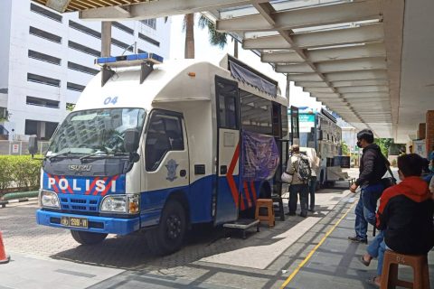 Suasana Lokasi SIM Keliling di Daerah Jakarta Barat