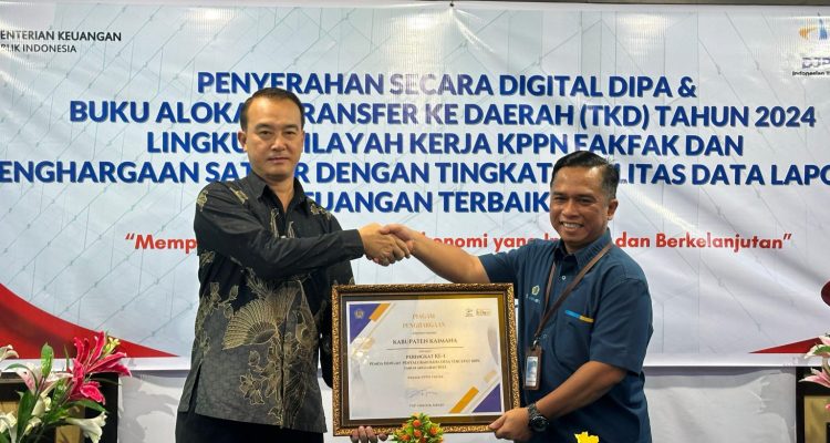 Kaimana mendapat peringkat satu dengan penyaluran dana desa tercepat 100 persen tahun 2023 lingkup KPPN Fakfak.