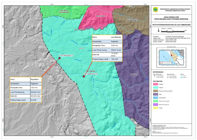 Peta Potensi Investasi Sungai Lae Cinendang