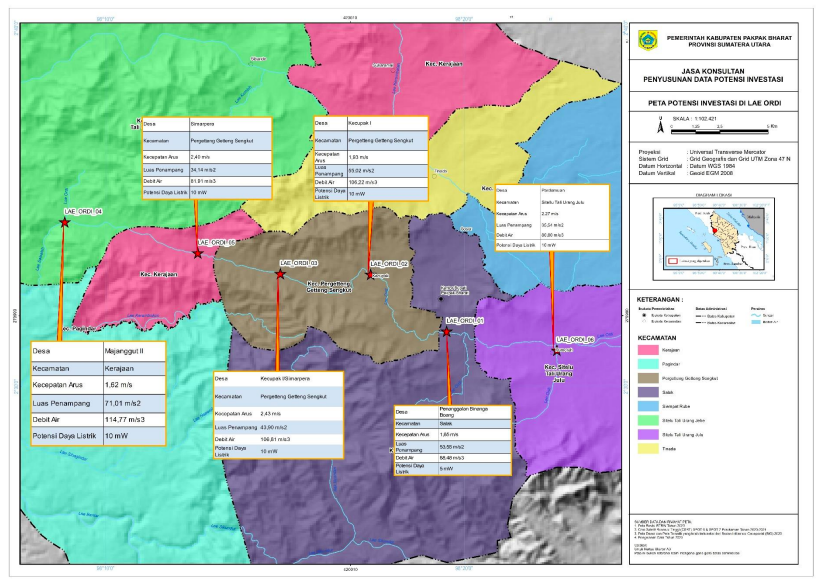 Peta Potensi Investasi Sungai Lae Ordi
